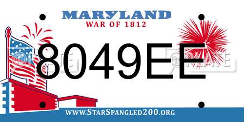 8049EE Maryland License Plate