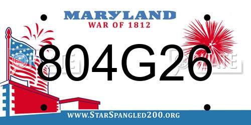 804G26 Maryland License Plate