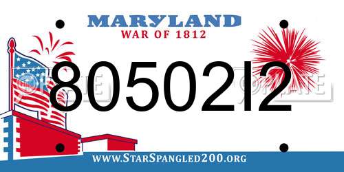 80502I2 Maryland License Plate
