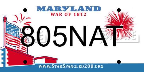 805NAT Maryland License Plate