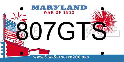 807GTS Maryland License Plate