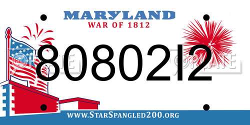 80802I2 Maryland License Plate