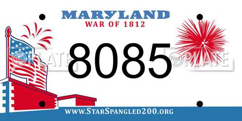 8085 Maryland License Plate