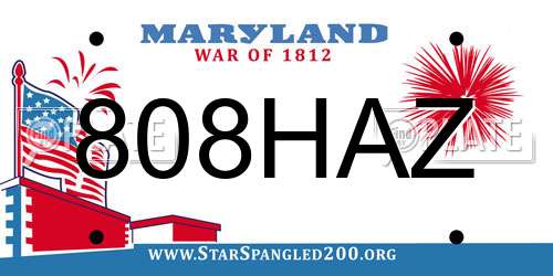 808HAZ Maryland License Plate