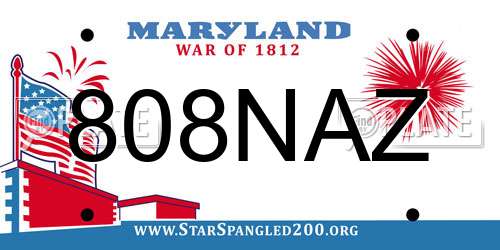 808NAZ Maryland License Plate