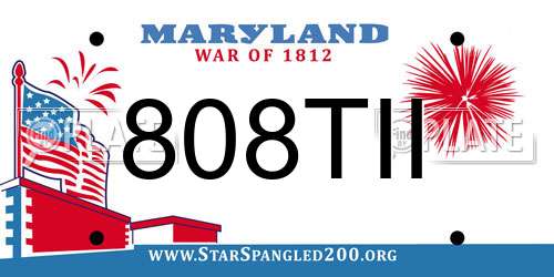 808TII Maryland License Plate
