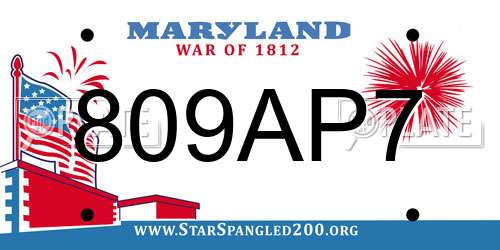 809AP7 Maryland License Plate
