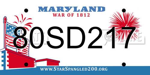 80SD217 Maryland License Plate