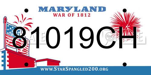 81019CH Maryland License Plate