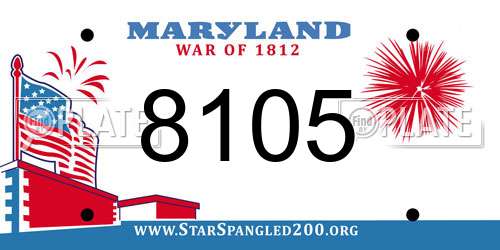 8105 Maryland License Plate