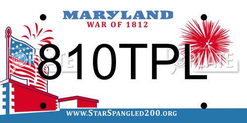 810TPL Maryland License Plate