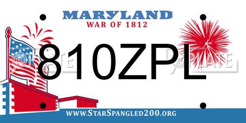 810ZPL Maryland License Plate