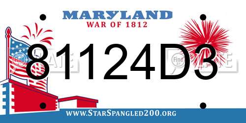 81124D3 Maryland License Plate