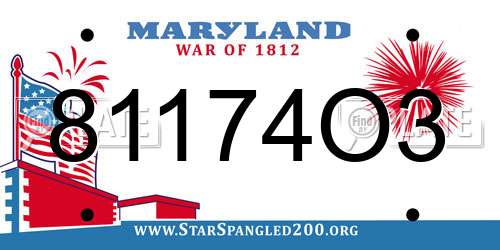 81174O3 Maryland License Plate