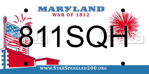 811SQH Maryland License Plate