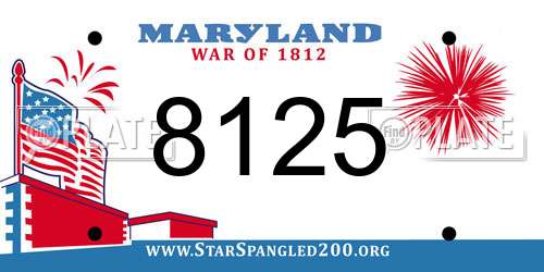 8125 Maryland License Plate