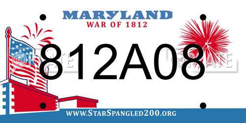 812A08 Maryland License Plate