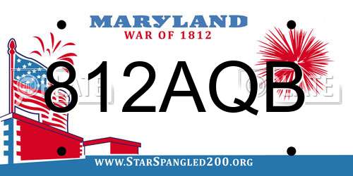 812AQB Maryland License Plate