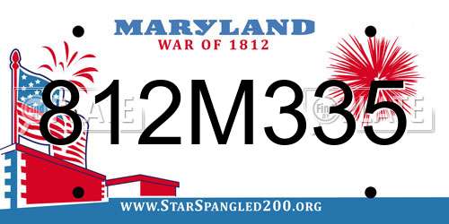 812M335 Maryland License Plate