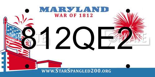 812QE2 Maryland License Plate
