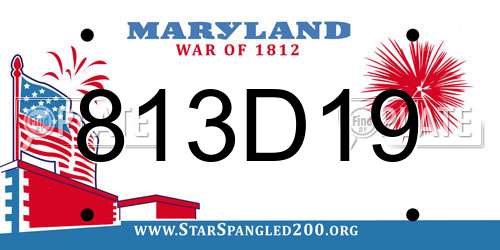 813D19 Maryland License Plate