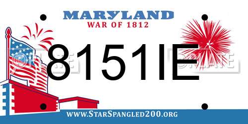 8151IE Maryland License Plate