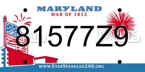 81577Z9 Maryland License Plate