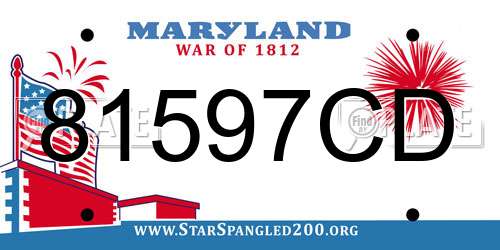 81597CD Maryland License Plate