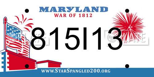 815I13 Maryland License Plate