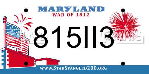 815II3 Maryland License Plate