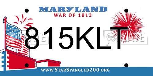 815KLT Maryland License Plate
