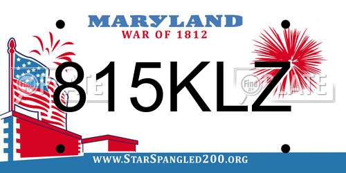 815KLZ Maryland License Plate