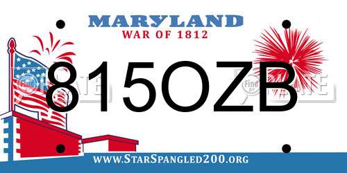 815OZB Maryland License Plate