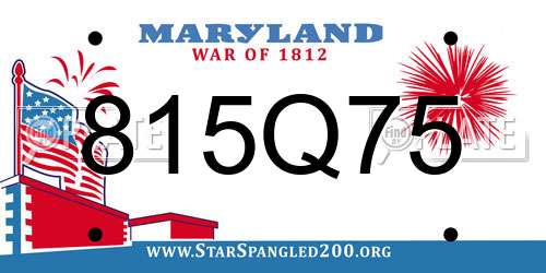 815Q75 Maryland License Plate