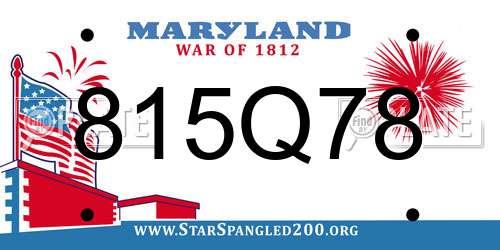 815Q78 Maryland License Plate