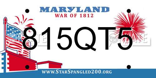 815QT5 Maryland License Plate