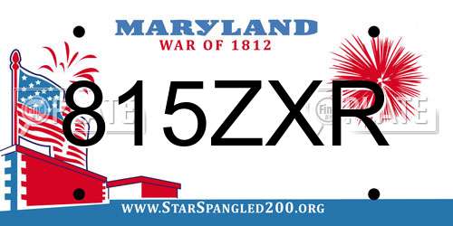 815ZXR Maryland License Plate