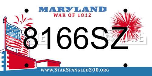 8166SZ Maryland License Plate
