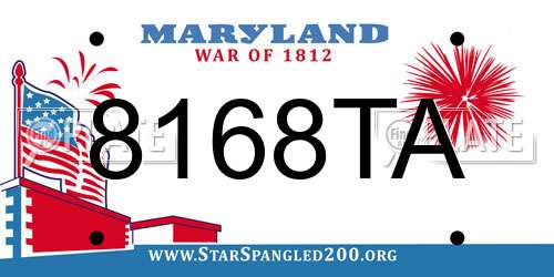8168TA Maryland License Plate