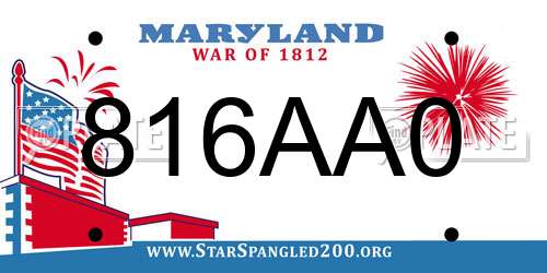 816AA0 Maryland License Plate