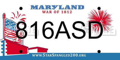 816ASD Maryland License Plate