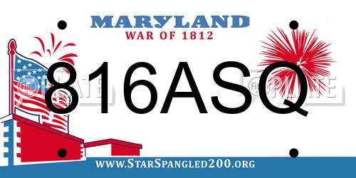 816ASQ Maryland License Plate