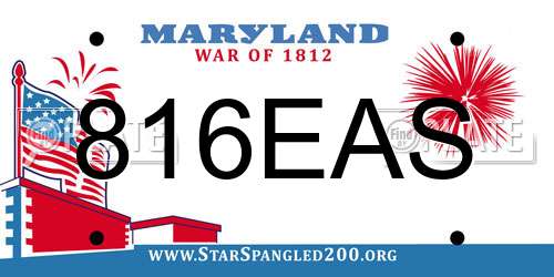 816EAS Maryland License Plate