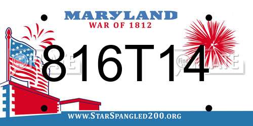 816T14 Maryland License Plate