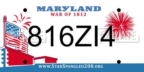 816ZI4 Maryland License Plate