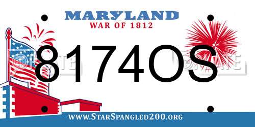 8174OS Maryland License Plate
