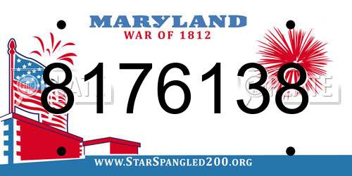 8176138 Maryland License Plate