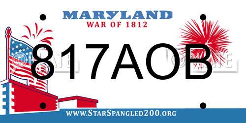 817AOB Maryland License Plate
