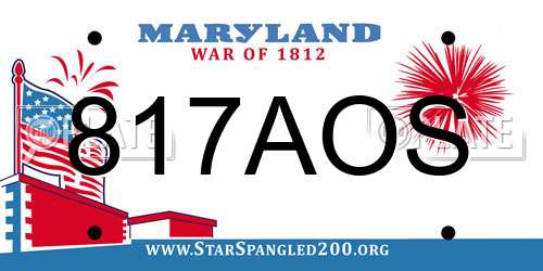 817AOS Maryland License Plate