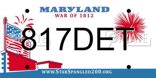 817DET Maryland License Plate